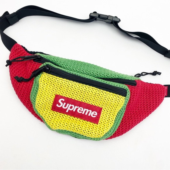 Supreme Authentic Rasta Belt Bag Fanny Pack Red Yellow Green Black Cotton - Picture 2 of 13